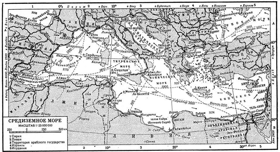 Карта тирренского моря