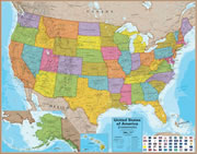 North Carolina on a US Wall Map