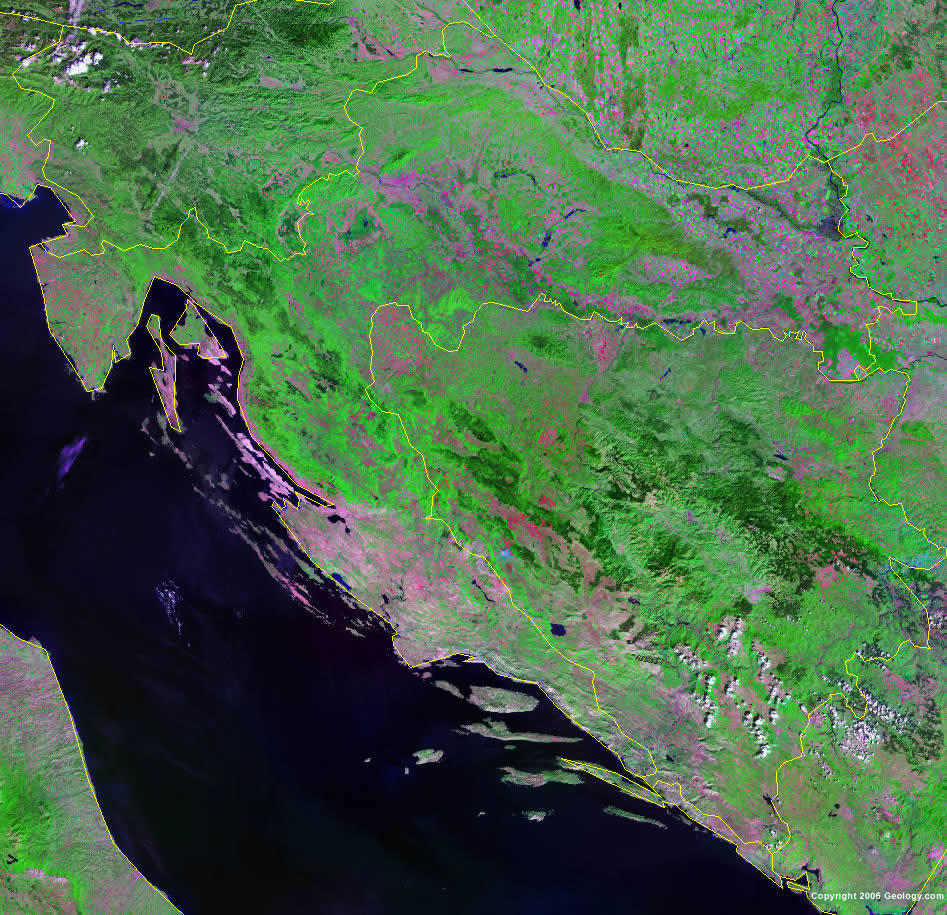 Croatia satellite photo