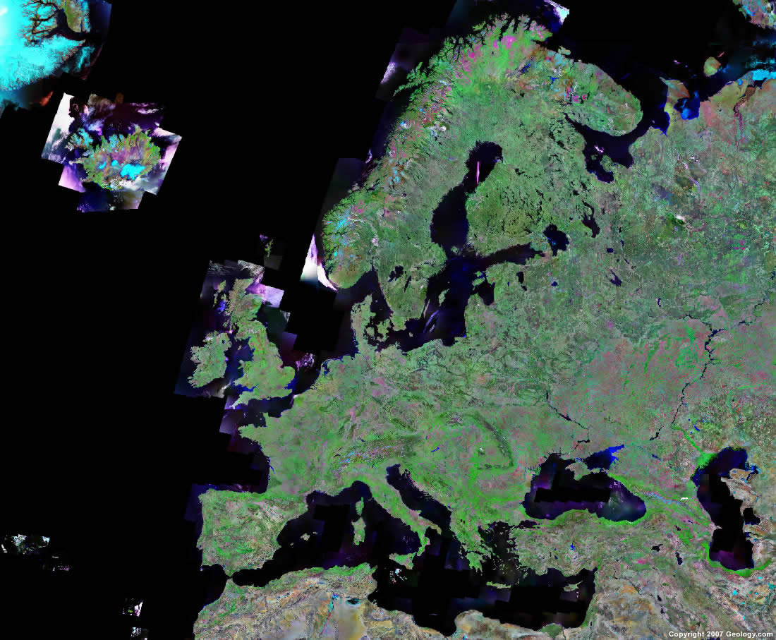 Europe satellite photo