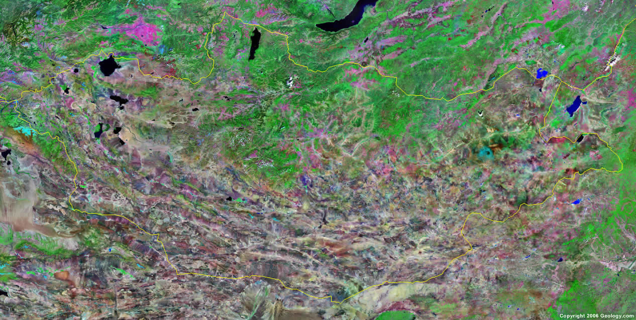 Mongolia satellite photo
