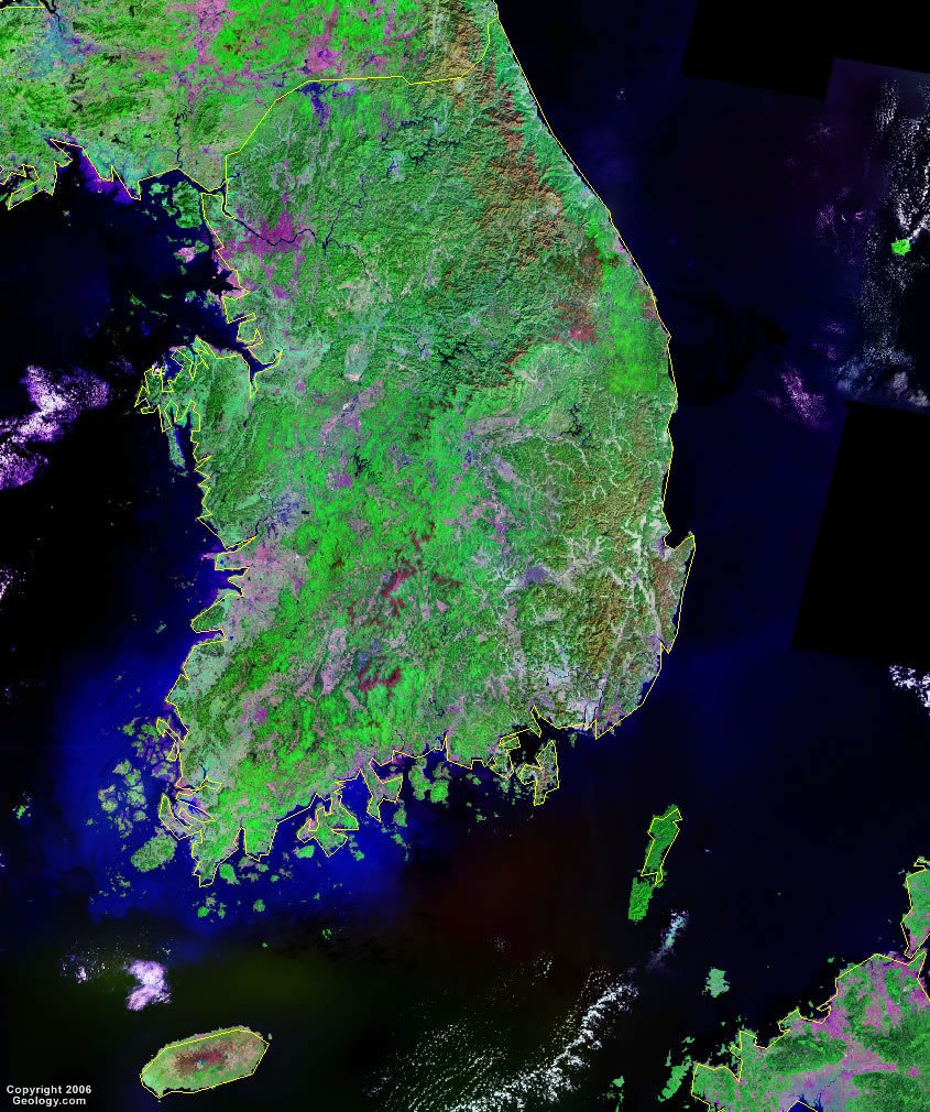 South Korea satellite photo