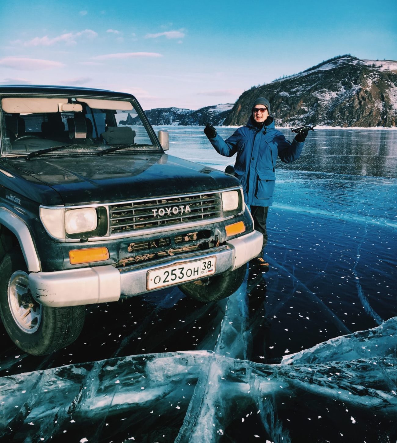 Поездка на машине на зимний Байкал
