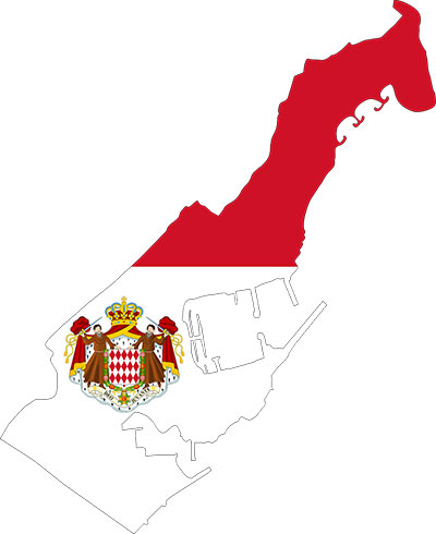 Flag of Monaco on Map