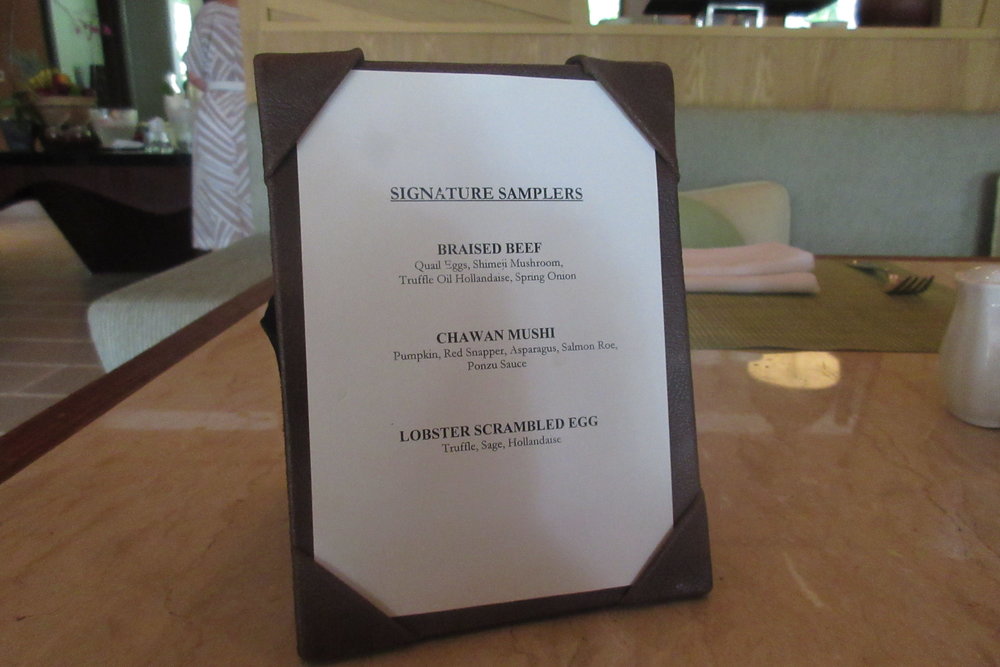 The Ritz-Carlton, Bali – Breakfast à la carte menu
