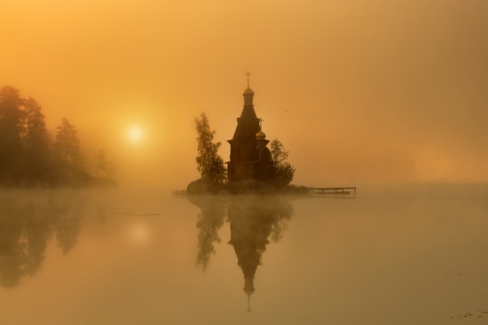 The church of St. Andrew on the Vuoksa River, Russia