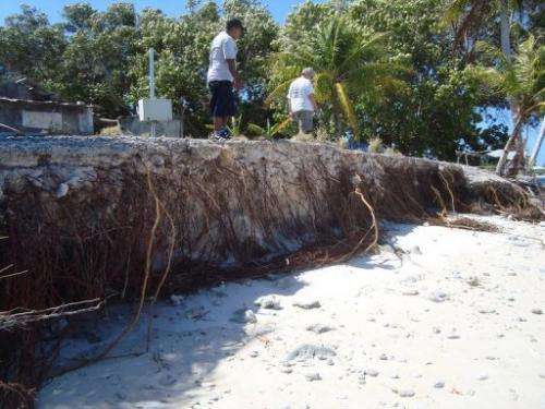 The effects of the climate change are seen at Marshall Islands