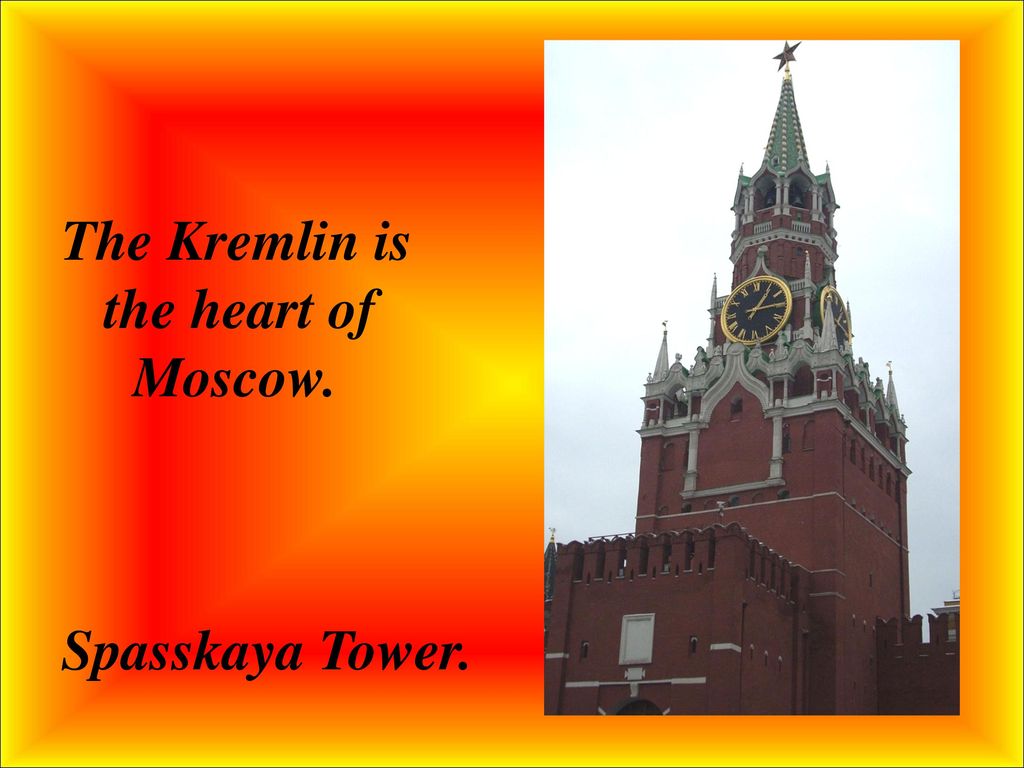 The Kremlin is the heart of Moscow. Spasskaya Tower.