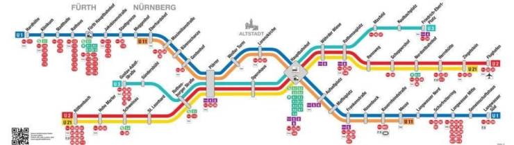 Схема общественного транспорта Нюрнберга