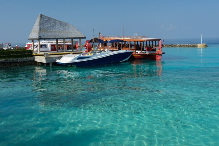 The Marina at the Maafushi Island in Maldives