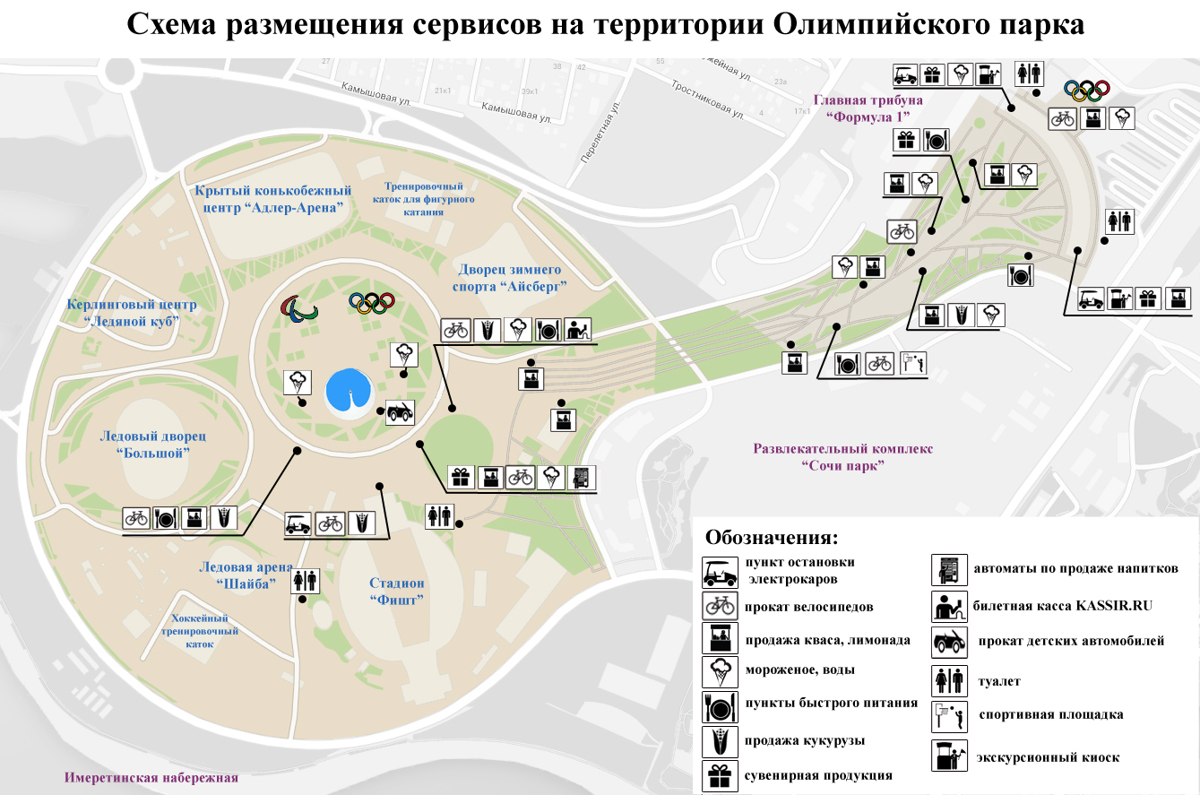Карта "Инфраструктура вокруг Олимпийского парка Сочи"
