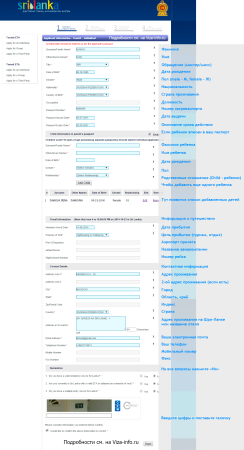 образец анкеты на визу в Шри-Ланку