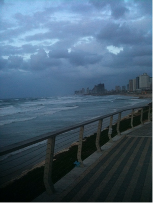 Tel Aviv stormy sea view from Jaffa