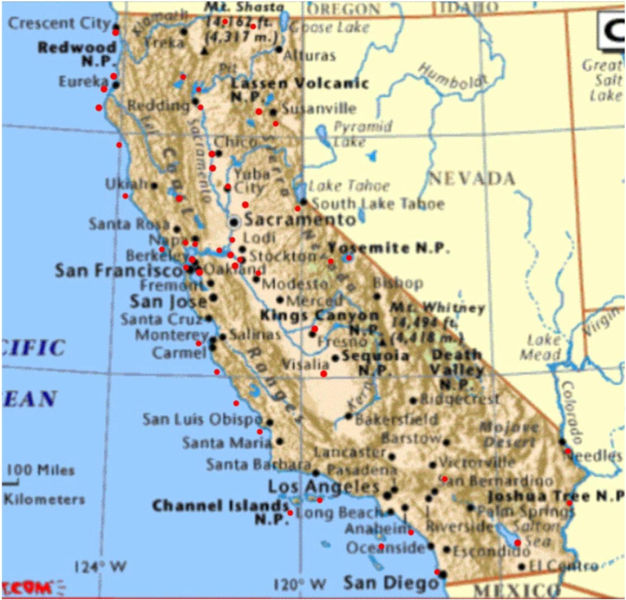 Сан франциско какой штат. Штат Калифорния на карте. Штат Калифорния на карте США. Штат Калифорния на карте с городами. Калифорния на карте Америки.