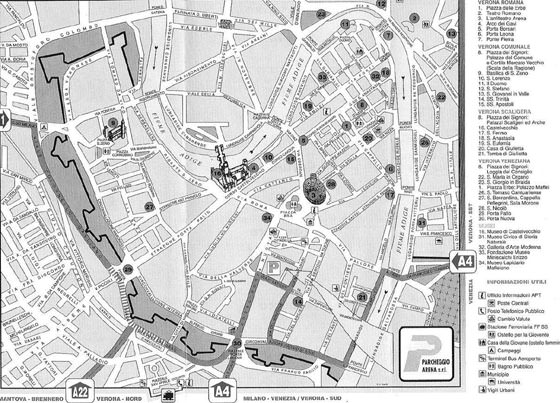 Detailed map of Verona 2