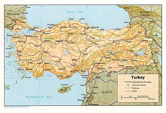 Large map of Turkey
