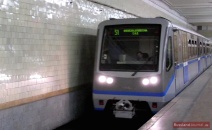 A modern train of the Moscow Metro