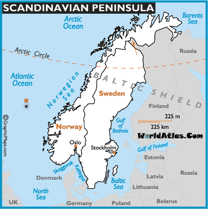 map of the scandinavian peninsula, scandinavian peninsula maps