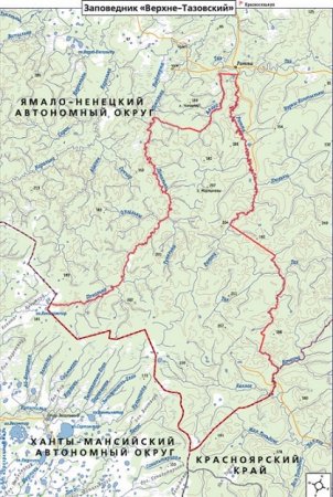 Верхне-Тазовский природный государственный заповедник на карте